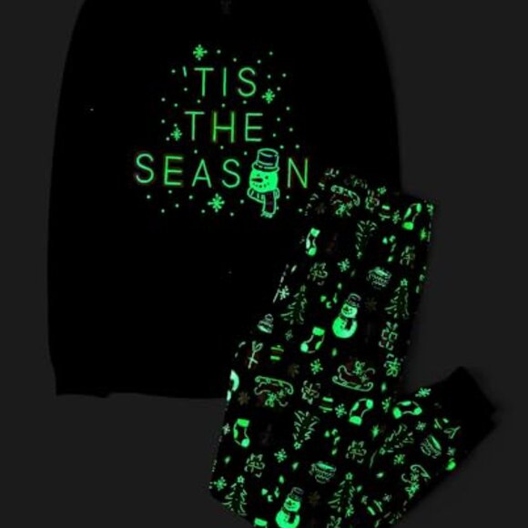 Unisex Baby Christmas Pajamas Cotton Jersey Glow-in-the-Dark Holiday Sleepwear - Picture 3 of 4